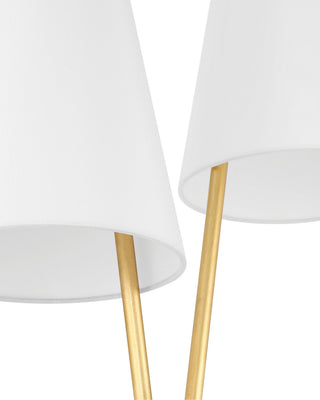 Pas de Deux LED Floor Lamp in Contemporary Gold Leaf