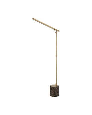Hanford LED Floor Lamp in Polished Antique Brass / Brown