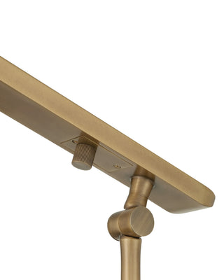 Hanford LED Floor Lamp in Polished Antique Brass / Brown