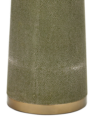 Galuchat One Light Floor Lamp in Green Faux Shagreen / Brass