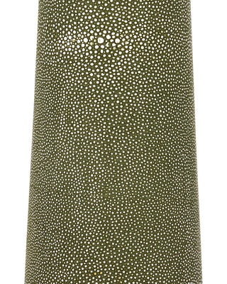 Galuchat One Light Floor Lamp in Green Faux Shagreen / Brass