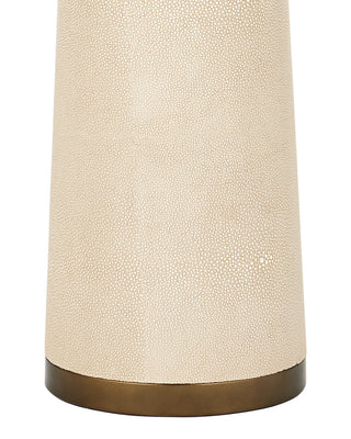 Galuchat One Light Floor Lamp in Ivory Faux Shagreen / Brass