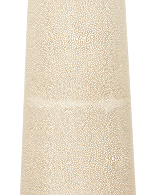 Galuchat One Light Floor Lamp in Ivory Faux Shagreen / Brass