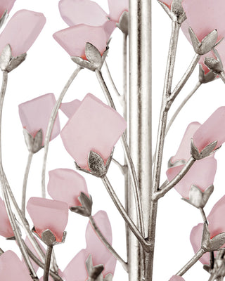 Fiorella 12 Light Chandelier in Pink / Contemporary Silver Leaf