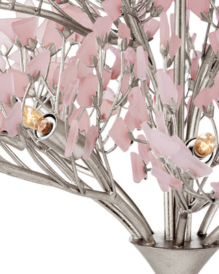 Fiorella 12 Light Chandelier in Pink / Contemporary Silver Leaf