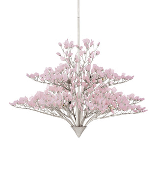 Fiorella 12 Light Chandelier in Pink / Contemporary Silver Leaf