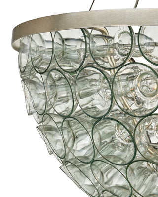 Eau de Vie Six Light Chandelier in Clear / Contemporary Silver Leaf / Contemporary Silver