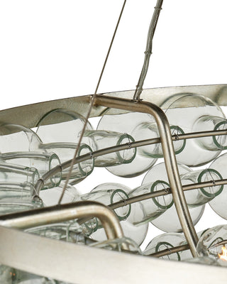 Eau de Vie Six Light Chandelier in Clear / Contemporary Silver Leaf / Contemporary Silver