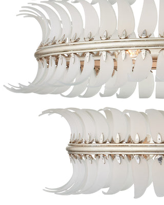 Capheira 12 Light Chandelier in Frosted / Contemporary Silver Leaf / Contemporary Silver