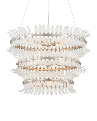 Capheira 12 Light Chandelier in Frosted / Contemporary Silver Leaf / Contemporary Silver