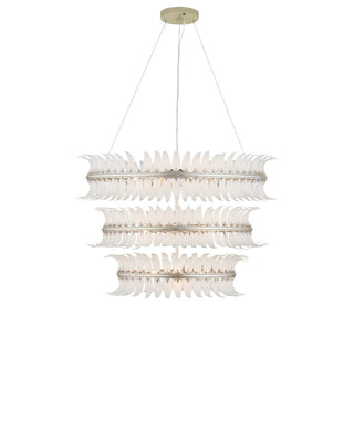 Capheira 12 Light Chandelier in Frosted / Contemporary Silver Leaf / Contemporary Silver