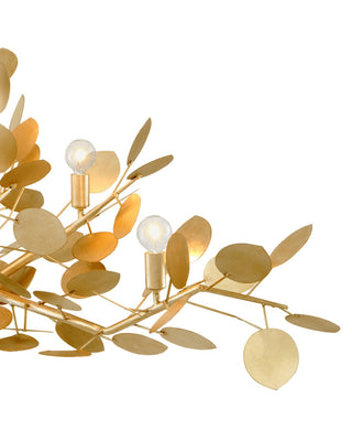 Lunaria Six Light Chandelier in Contemporary Gold Leaf