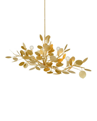 Lunaria Six Light Chandelier in Contemporary Gold Leaf