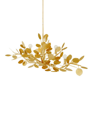 Lunaria Six Light Chandelier in Contemporary Gold Leaf