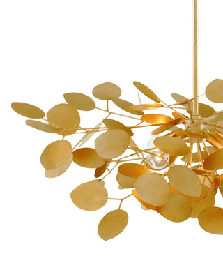 Lunaria Four Light Chandelier in Contemporary Gold Leaf