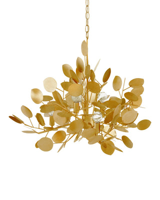 Lunaria Six Light Chandelier in Contemporary Gold Leaf