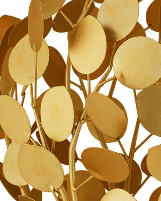Lunaria One Light Chandelier in Contemporary Gold Leaf