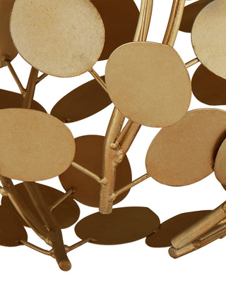 Lunaria One Light Chandelier in Contemporary Gold Leaf