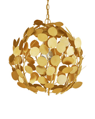 Lunaria One Light Chandelier in Contemporary Gold Leaf