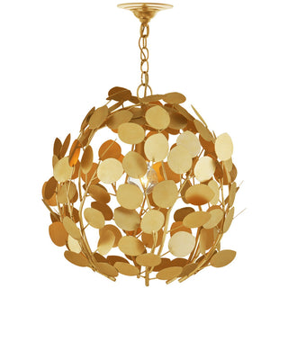 Lunaria One Light Chandelier in Contemporary Gold Leaf