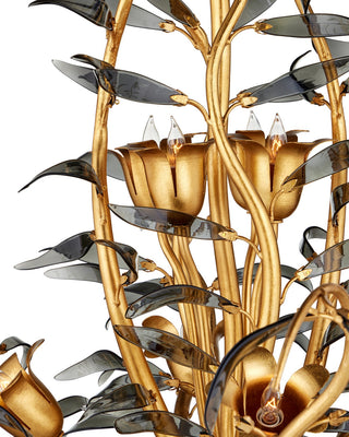 Odile Eight Light Chandelier in Black / Contemporary Gold Leaf / Contemporary Gold