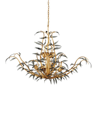 Odile Eight Light Chandelier in Black / Contemporary Gold Leaf / Contemporary Gold