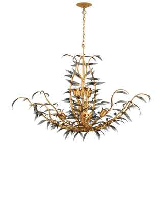 Odile Eight Light Chandelier in Black / Contemporary Gold Leaf / Contemporary Gold