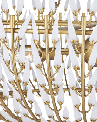 Magnum Opus Six Light Chandelier in White / Brass
