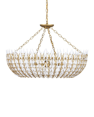 Magnum Opus Six Light Chandelier in White / Brass