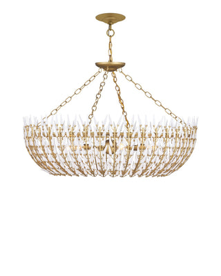 Magnum Opus Six Light Chandelier in White / Brass