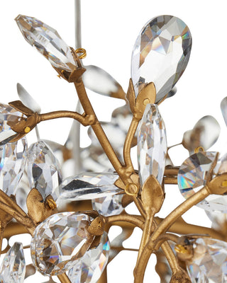 Crystal Bud 12 Light Chandelier in Clear / Brass