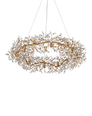 Crystal Bud 12 Light Chandelier in Clear / Brass