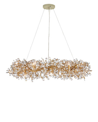 Crystal Bud 12 Light Chandelier in Clear / Brass