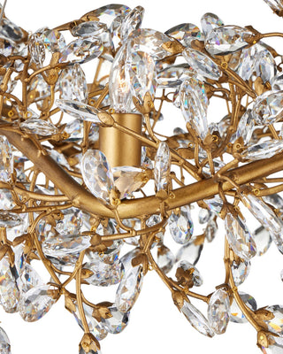 Crystal Bud 12 Light Chandelier in Clear / Brass