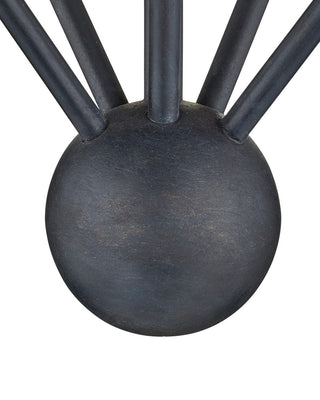 Serpa Six Light Chandelier in French Black / Gold Leaf