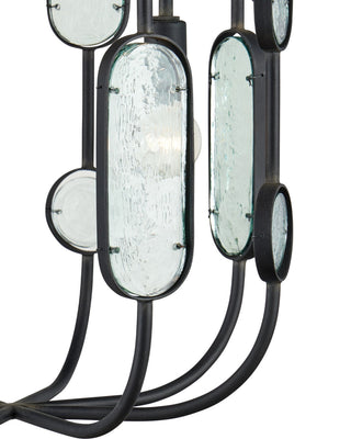 Ettore Four Light Chandelier in Clear / Blacksmith