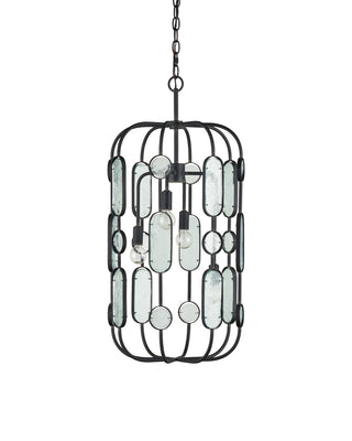 Ettore Four Light Chandelier in Clear / Blacksmith