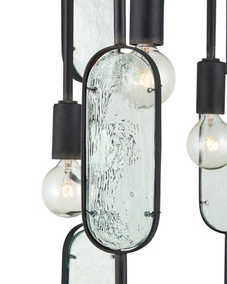 Ettore Four Light Chandelier in Clear / Blacksmith