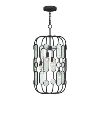 Ettore Four Light Chandelier in Clear / Blacksmith