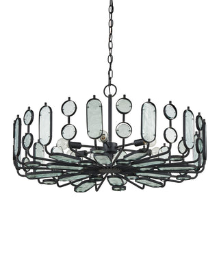 Ettore Six Light Chandelier in Clear / Blacksmith