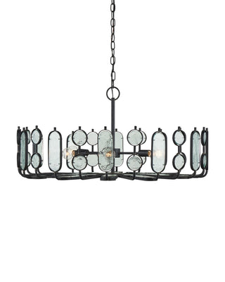 Ettore Six Light Chandelier in Clear / Blacksmith