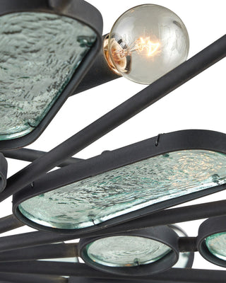 Ettore Six Light Chandelier in Clear / Blacksmith