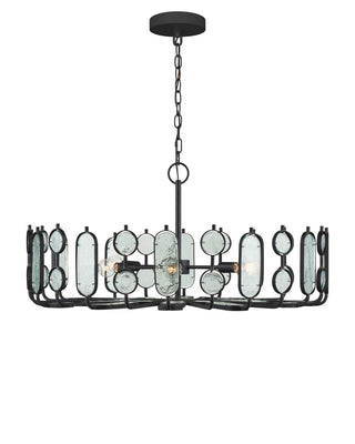 Ettore Six Light Chandelier in Clear / Blacksmith