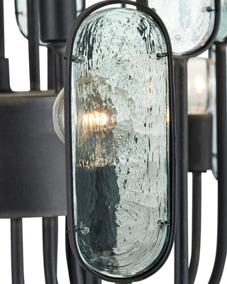 Ettore 12 Light Chandelier in Clear / Blacksmith