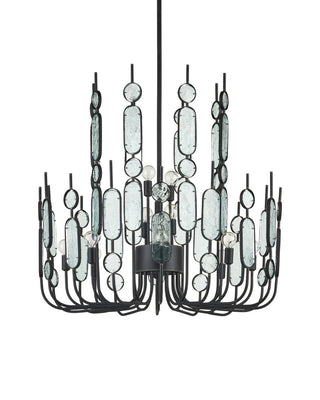 Ettore 12 Light Chandelier in Clear / Blacksmith