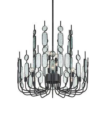 Ettore 12 Light Chandelier in Clear / Blacksmith