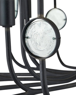 Ettore 12 Light Chandelier in Clear / Blacksmith