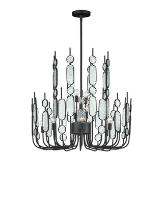 Ettore 12 Light Chandelier in Clear / Blacksmith