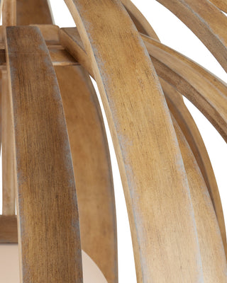 Dryad One Light Chandelier in Natural Ash / Frosted White