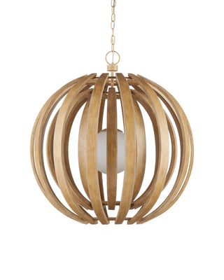 Dryad One Light Chandelier in Natural Ash / Frosted White